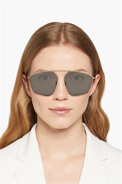 gucci aviator-style gold-tone sunglasses|Gucci oversized aviator sunglasses.